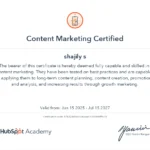 Hubspot Certificate - Digital marketing freelancer in dubai, uae.