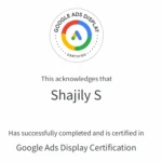 Google Ads Display certificate-Digital marketing freelancer in Dubai